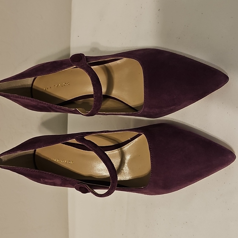 Ann Tayor Purple Suede Heels
